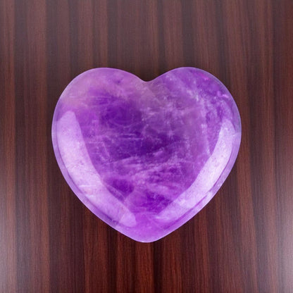 Attract Balance: Natural Amethyst Heart-Shaped Healing Crystals